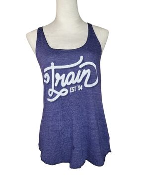 Women's "Train" Concert Series Blue Racerback Tank Size Large NWOT